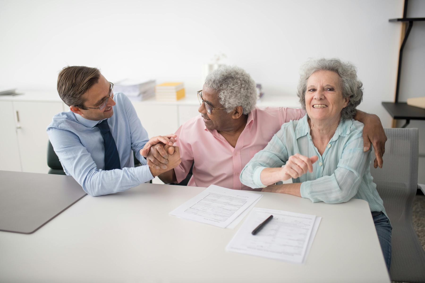 Advisor discussing retirement planning with clients